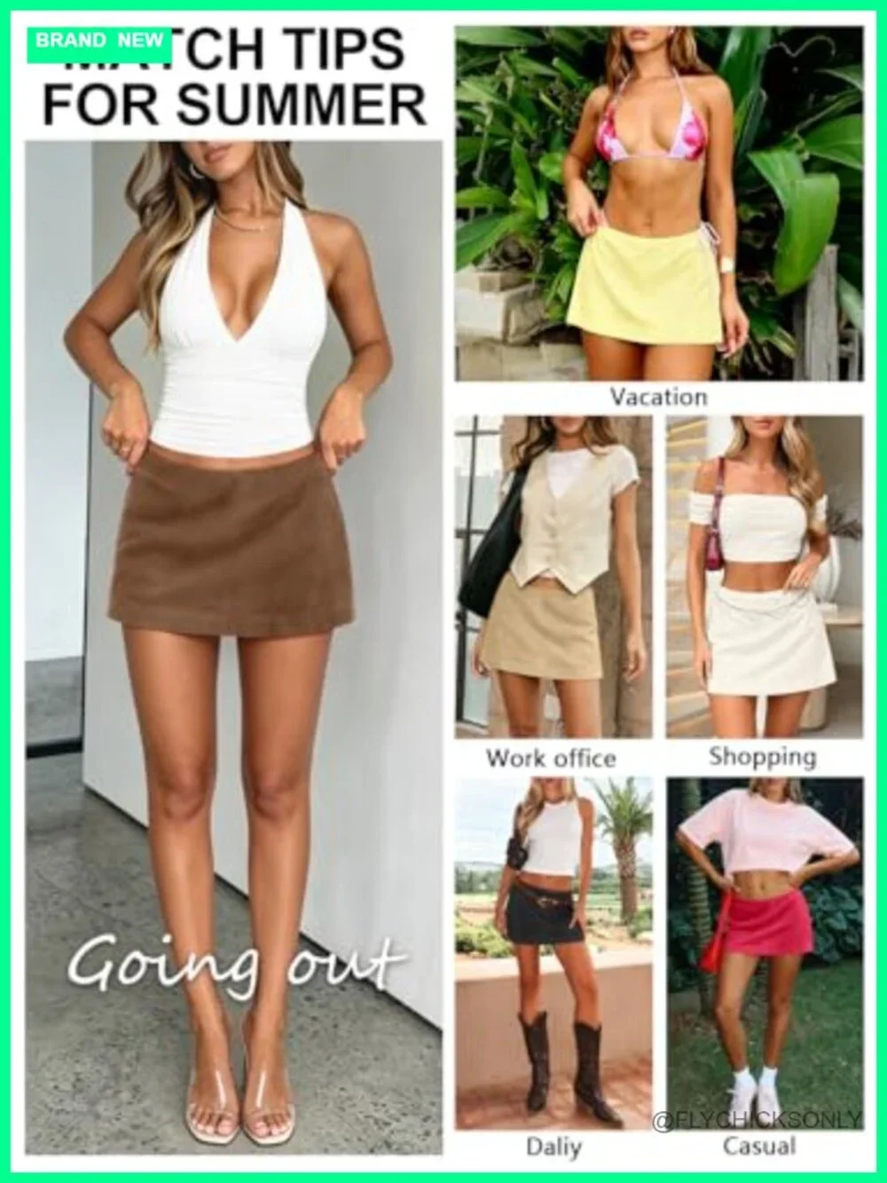 Womens Low Rise Skorts Micro Mini Skirt with Shorts Summer Going Out Vacation